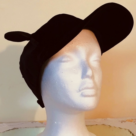 F21 black velvet kitty cat ear baseball cap, NWT - Picture 1 of 2